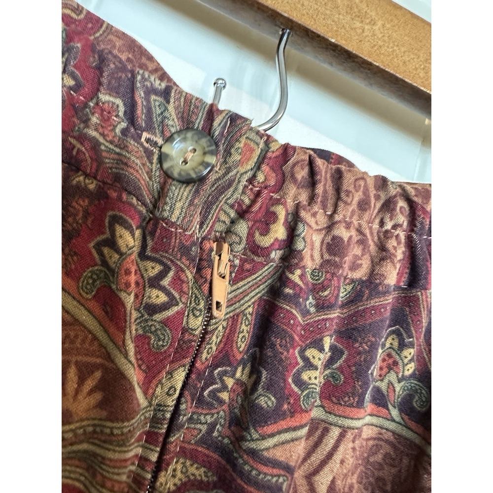 Positive Attitude Vintage Paisley Maxi Skirt dark academia velour 12 old money - Picture 4 of 6